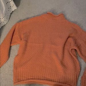Orange mock neck sweater